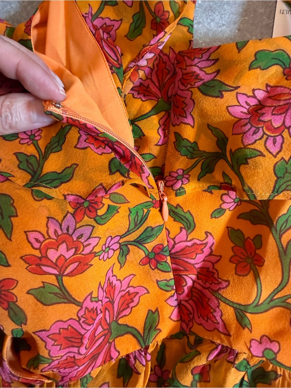 Veronica Beard Randa Top Silk Ruffle Peplum Floral Size 0 NWT - Picture 7 of 14